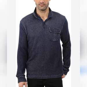 Lucky Brand Blue Sweatshirt with Ribbed Cuffs